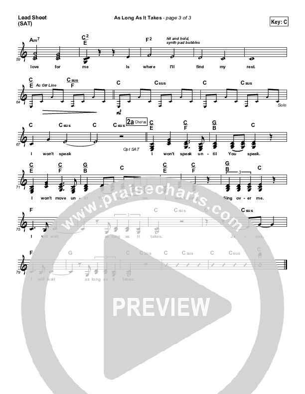 As Long As It Takes Lead Sheet (Meredith Andrews)