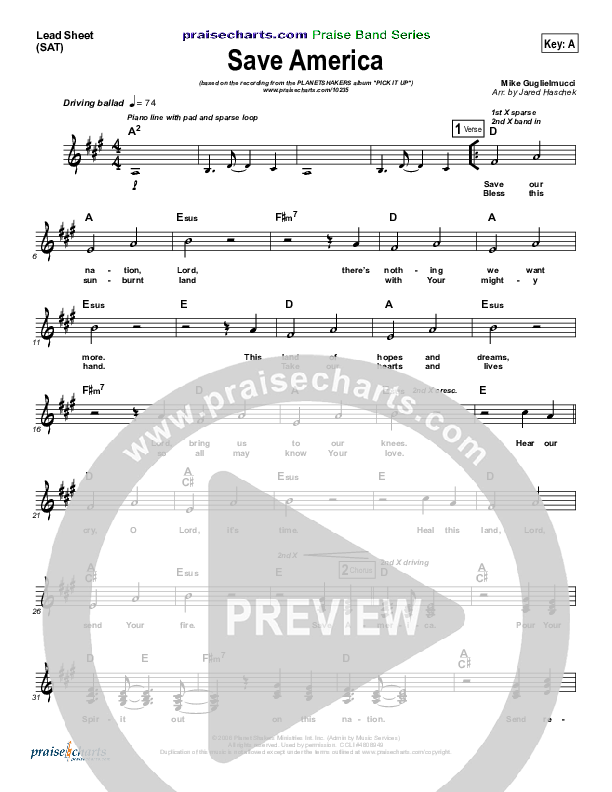 Save Australia Lead Sheet (Mike Guglielmucci)