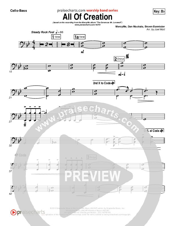 All Of Creation Cello/Bass (MercyMe)