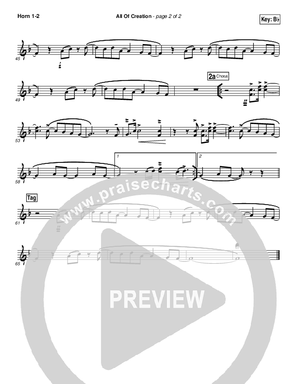 All Of Creation French Horn 1/2 (MercyMe)