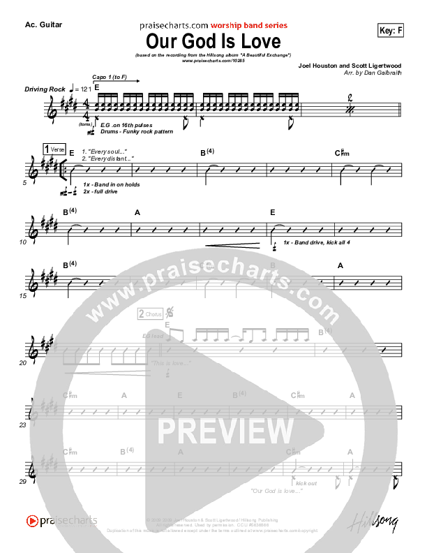 Our God Is Love Acoustic Guitar (Hillsong Worship)