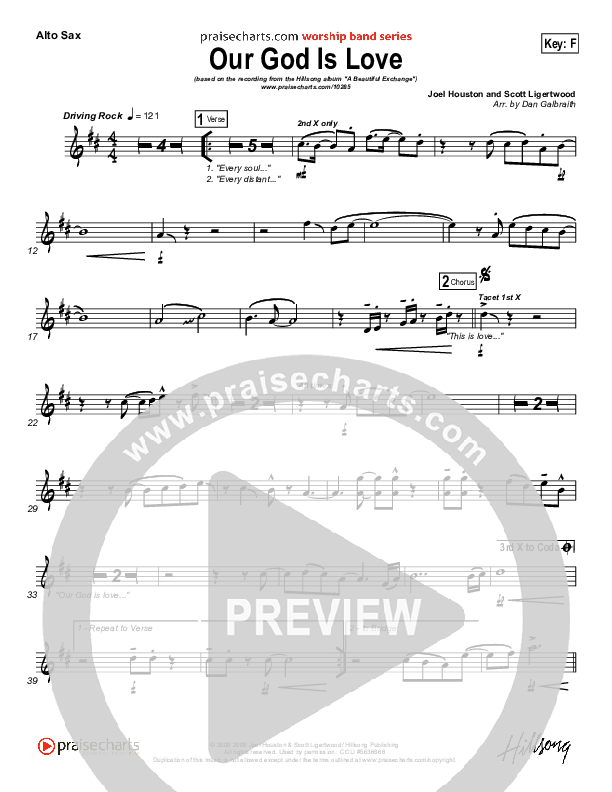 Our God Is Love Alto Sax (Hillsong Worship)