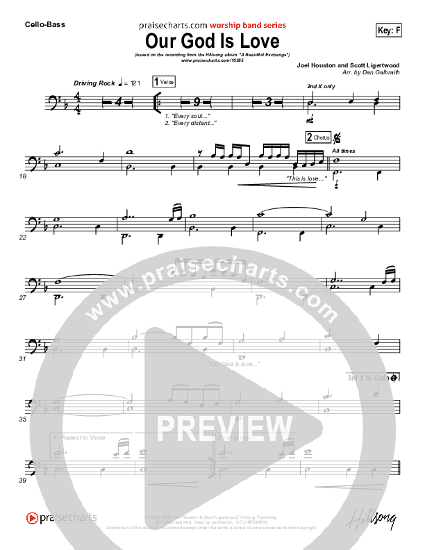 Our God Is Love Cello/Bass (Hillsong Worship)
