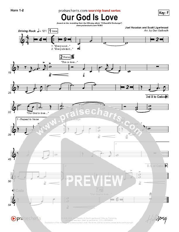 Our God Is Love French Horn 1/2 (Hillsong Worship)