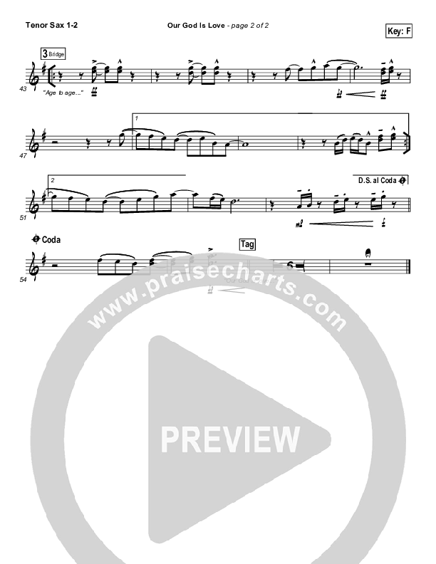 Our God Is Love Tenor Sax 1/2 (Hillsong Worship)