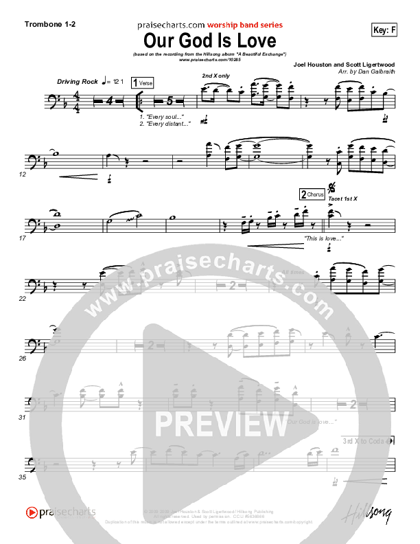 Our God Is Love Trombone 1/2 (Hillsong Worship)