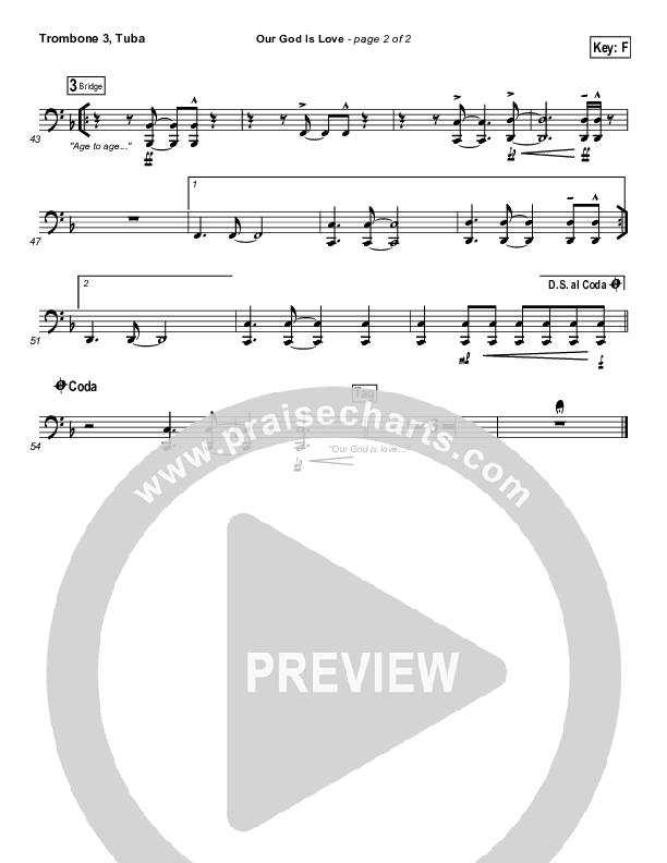 Our God Is Love Trombone 3/Tuba (Hillsong Worship)