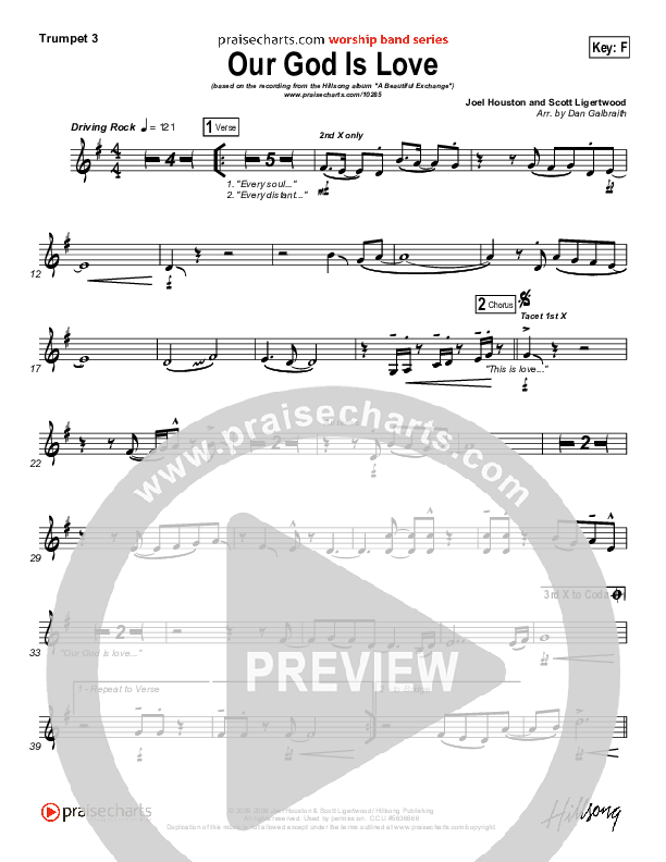 Our God Is Love Trumpet 3 (Hillsong Worship)