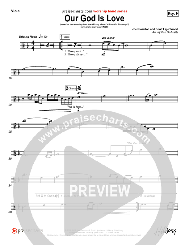 Our God Is Love Viola (Hillsong Worship)