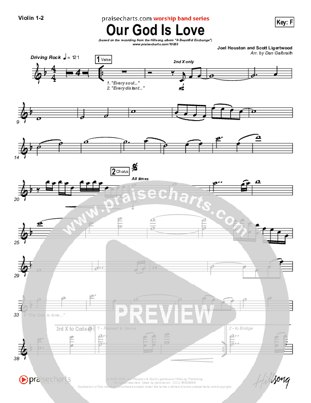 Our God Is Love Violin 1/2 (Hillsong Worship)