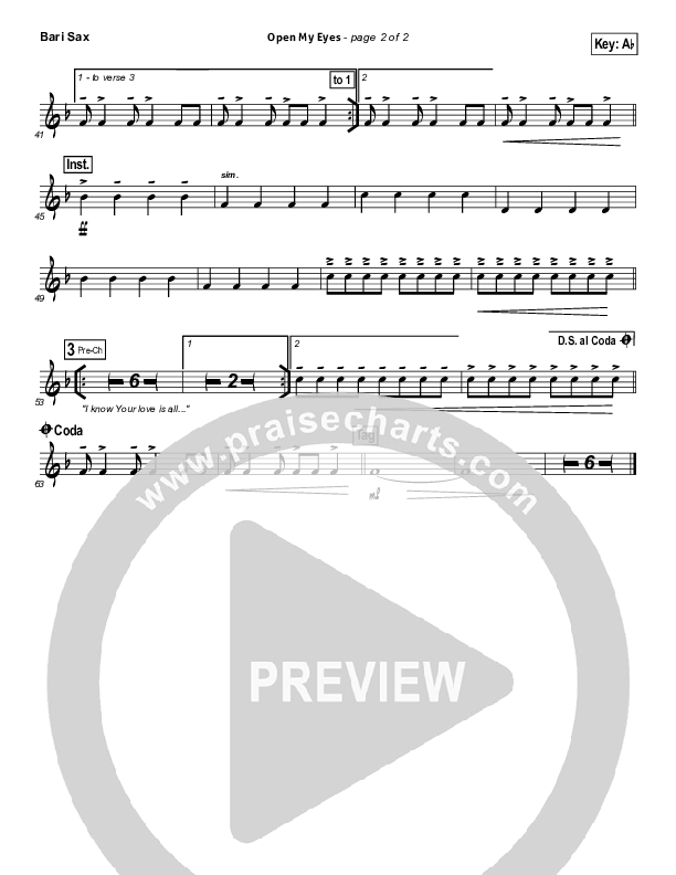 Open My Eyes Bari Sax (Hillsong Worship)