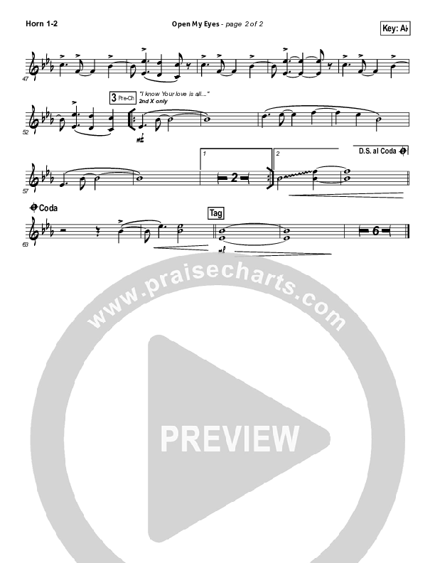 Open My Eyes French Horn 1/2 (Hillsong Worship)
