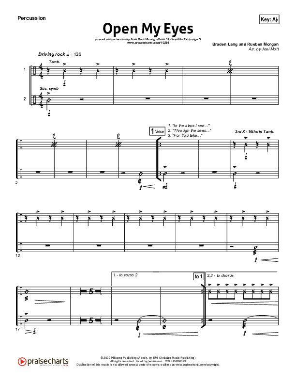 Open My Eyes Percussion (Hillsong Worship)
