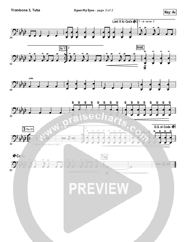 Open My Eyes Trombone 3/Tuba (Hillsong Worship)