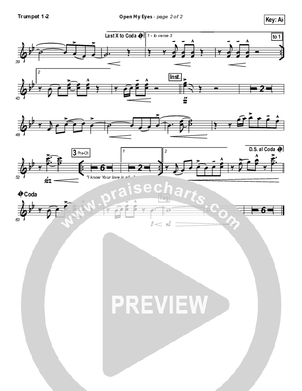 Open My Eyes Trumpet 1,2 (Hillsong Worship)