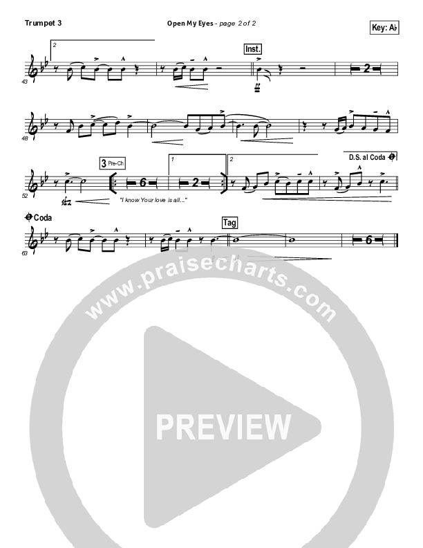 Open My Eyes Trumpet 3 (Hillsong Worship)