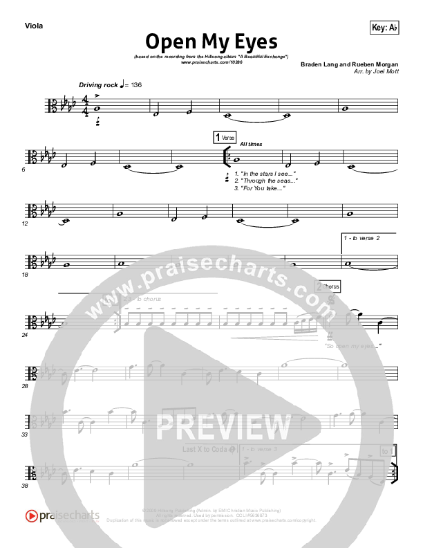 Open My Eyes Viola (Hillsong Worship)