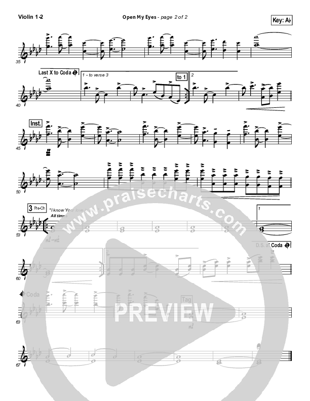 Open My Eyes Violin 1/2 (Hillsong Worship)