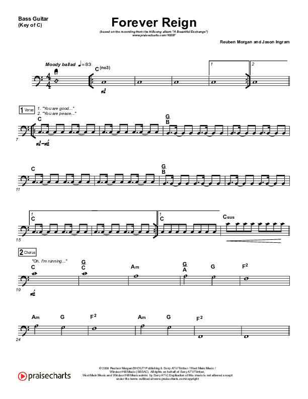 Forever Reign Bass Guitar (Hillsong Worship)