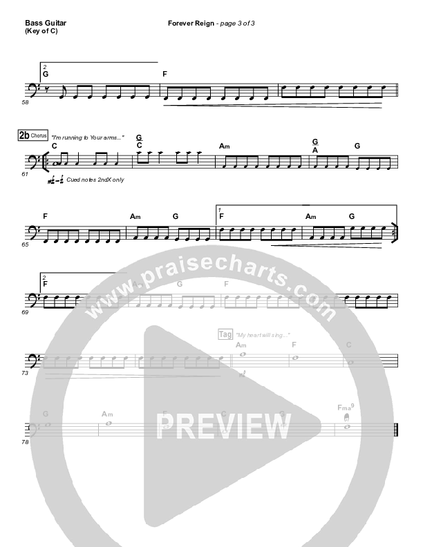 Forever Reign Bass Guitar (Hillsong Worship)