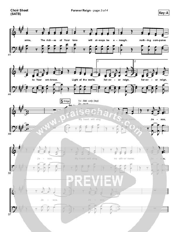 Forever Reign Choir Vocals (SATB) (Hillsong Worship)