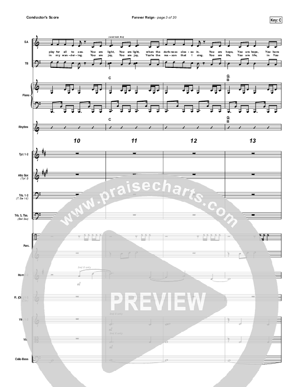 Forever Reign Conductor's Score (Hillsong Worship)