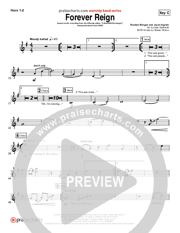 Forever Reign French Horn 1/2 (Hillsong Worship)