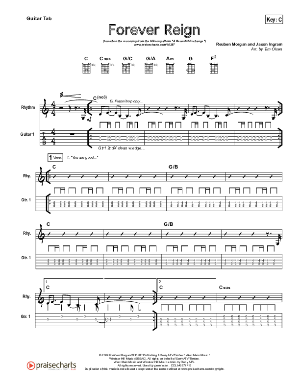 Forever Reign Guitar Tab (Hillsong Worship)