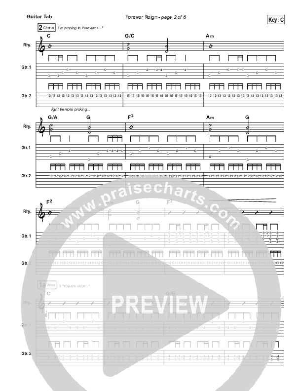 Forever Reign Guitar Tab (Hillsong Worship)