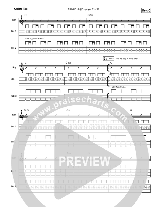 Forever Reign Guitar Tab (Hillsong Worship)