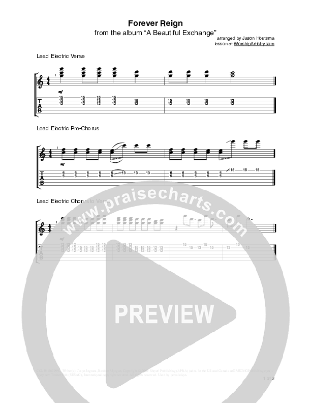 Forever Reign Guitar TAB/Riffs (Hillsong Worship)