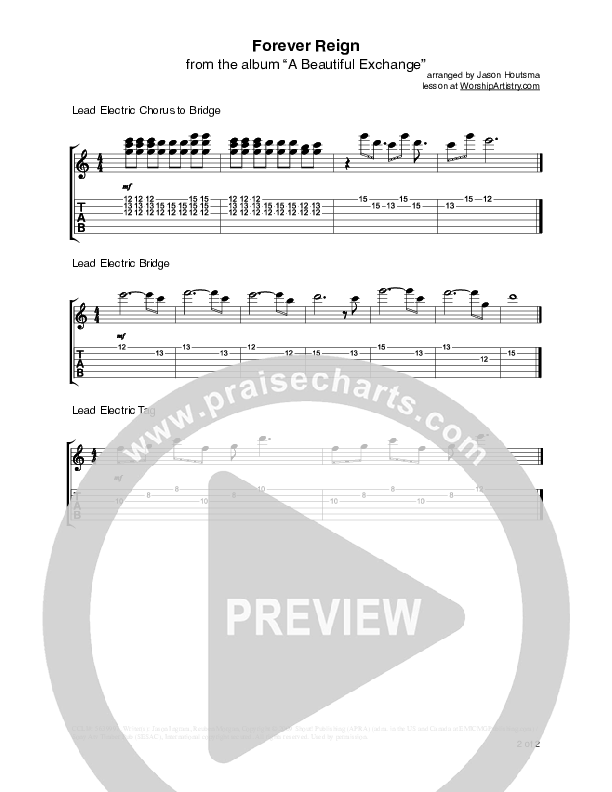 Forever Reign Guitar TAB/Riffs (Hillsong Worship)