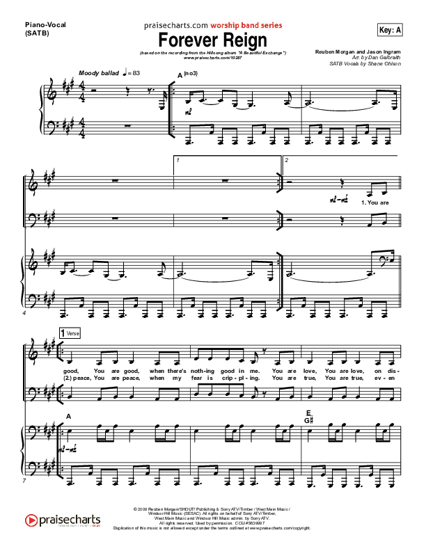 Forever Reign Sheet Music PDF (Hillsong Worship) PraiseCharts