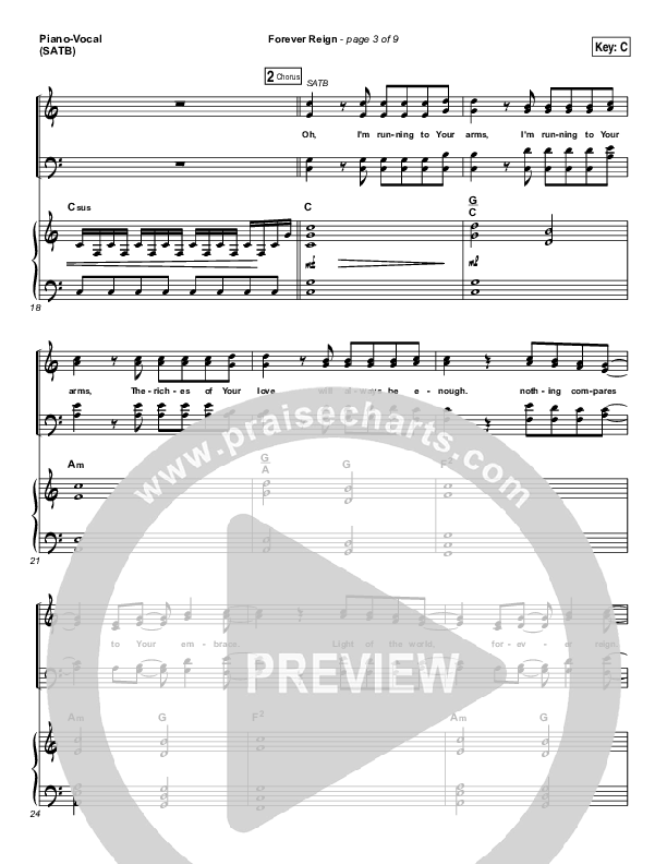 Forever Reign Piano/Vocal (SATB) (Hillsong Worship)