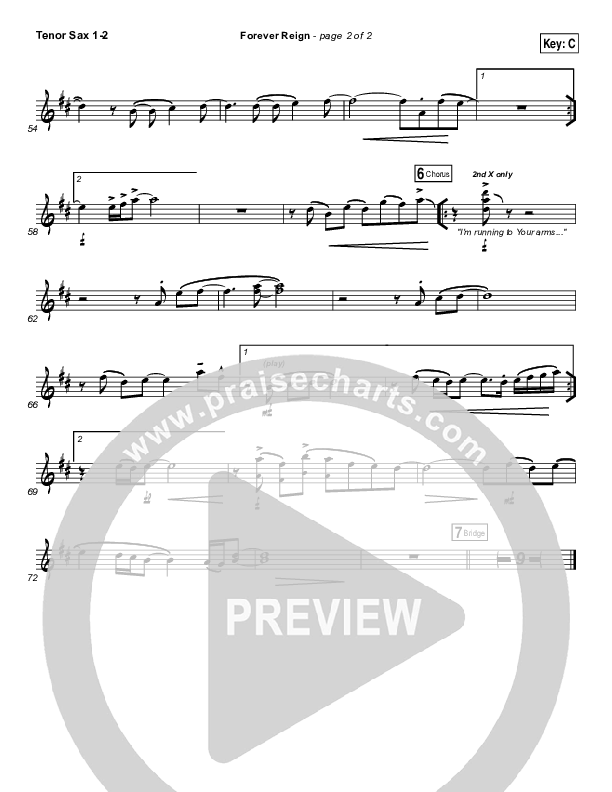 Forever Reign Tenor Sax 1/2 (Hillsong Worship)