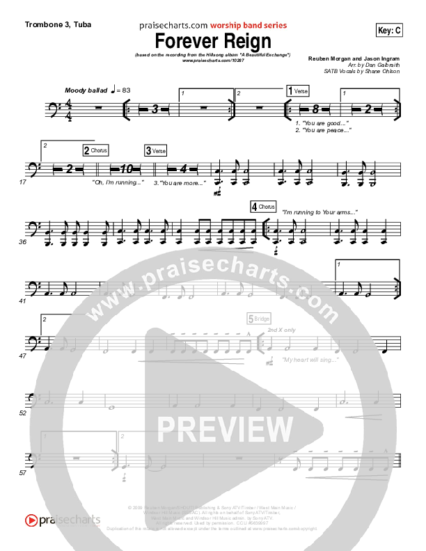 Forever Reign Trombone 3/Tuba (Hillsong Worship)