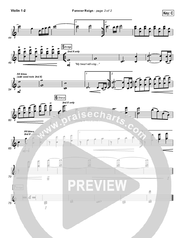 Forever Reign Violin 1/2 (Hillsong Worship)