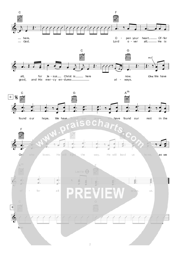 The One Who Saves Lead Sheet (Hillsong Worship)