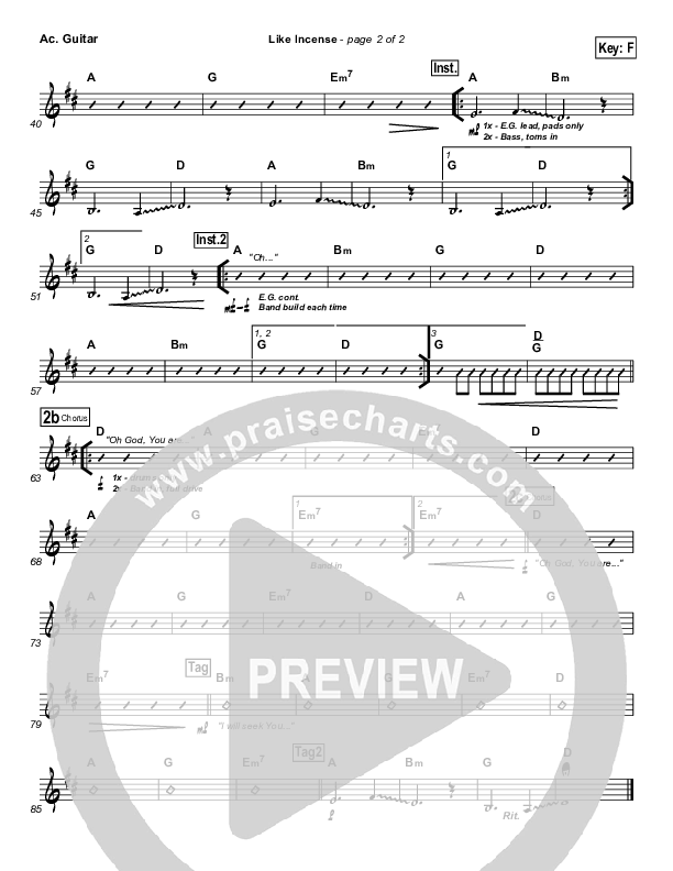 Like Incense Acoustic Guitar (Hillsong Worship)