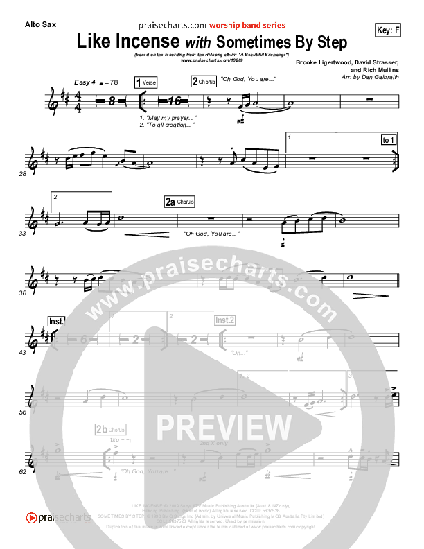 Like Incense Alto Sax (Hillsong Worship)