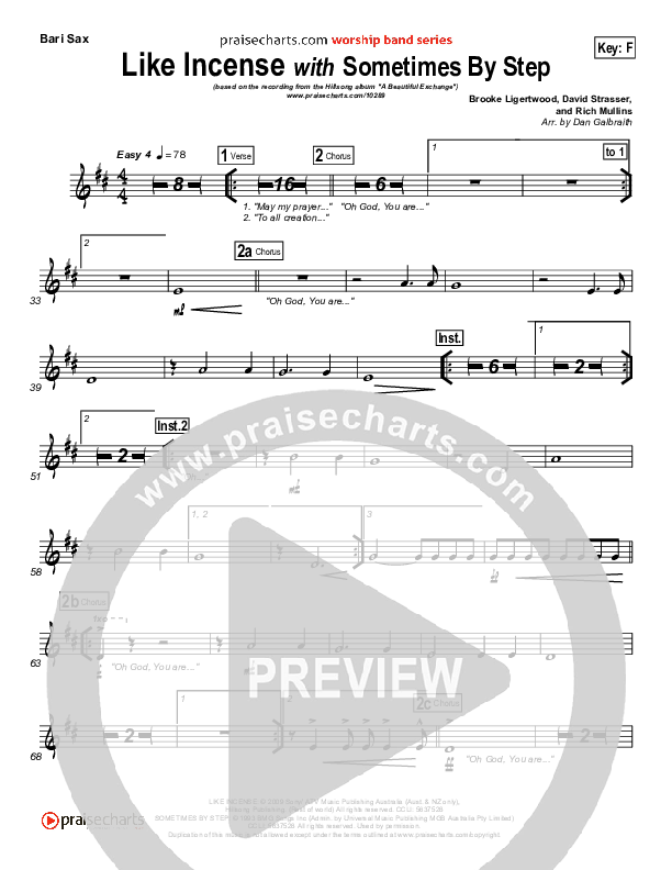 Like Incense Bari Sax (Hillsong Worship)