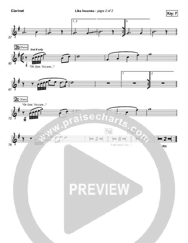 Like Incense Clarinet (Hillsong Worship)