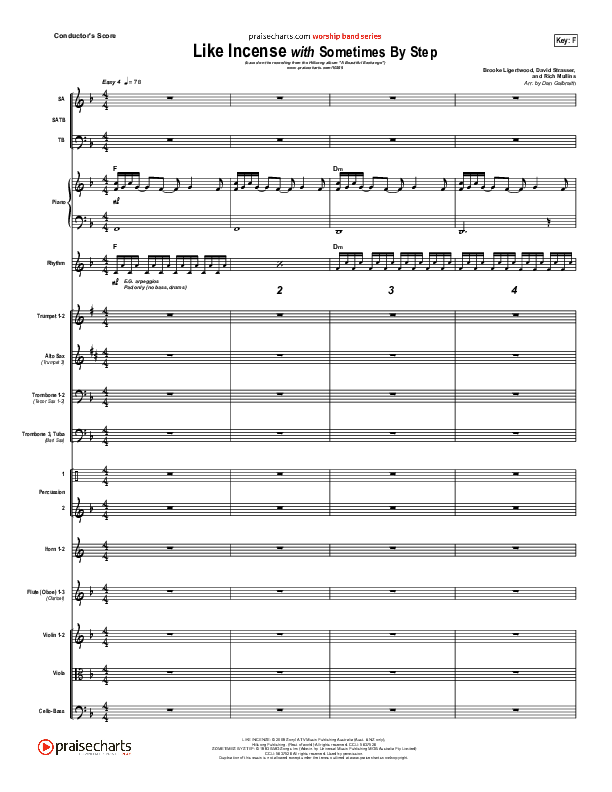 Like Incense Conductor's Score (Hillsong Worship)