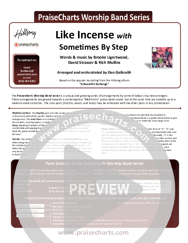 Like Incense Cover Sheet (Hillsong Worship)