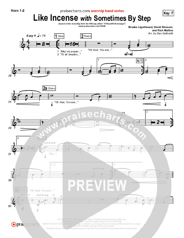 Like Incense French Horn 1/2 (Hillsong Worship)