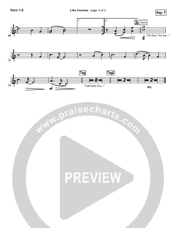 Like Incense French Horn 1/2 (Hillsong Worship)