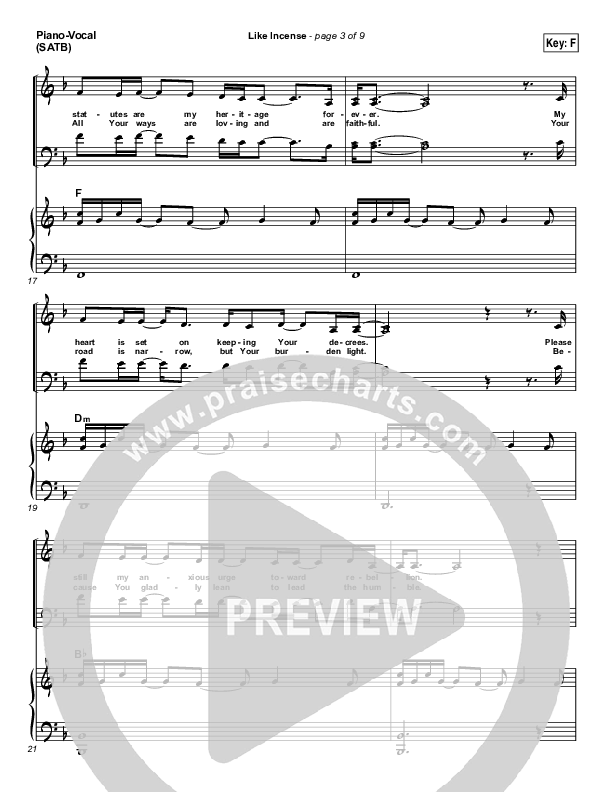 Like Incense Piano/Vocal & Lead (Hillsong Worship)