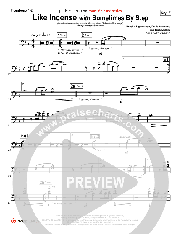 Like Incense Trombone 1/2 (Hillsong Worship)