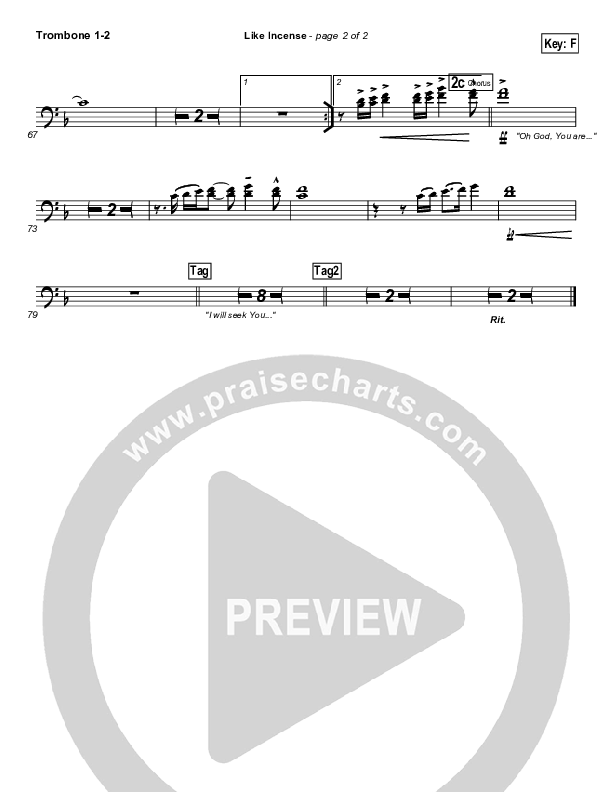 Like Incense Trombone 1/2 (Hillsong Worship)