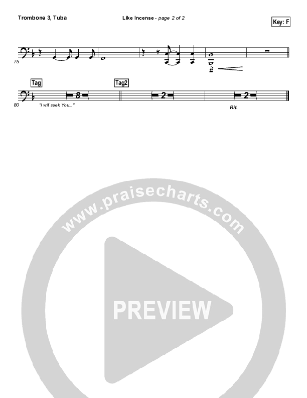 Like Incense Trombone 3/Tuba (Hillsong Worship)